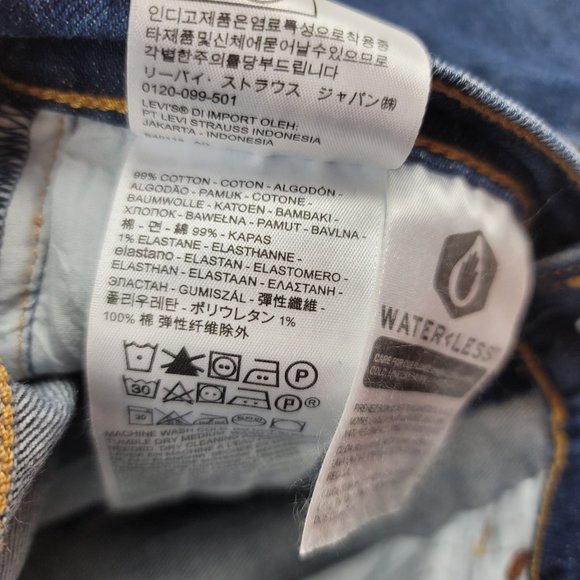 Levis Premium Womens 24 x 25 Blue Jeans Wedgie Straight Big E Raw Hem Button Fly - Picture 4 of 12